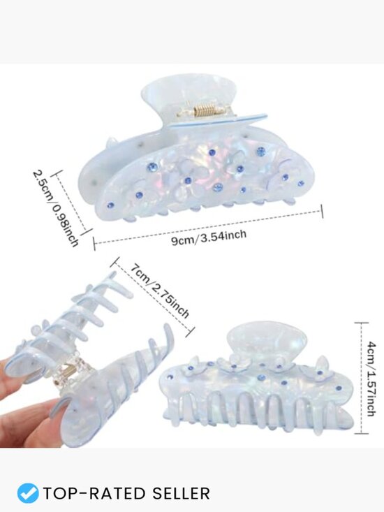 Acrylic Flower Hair Claw Clips - Large Strong Hold Non-Slip Cute Accessories main image 6